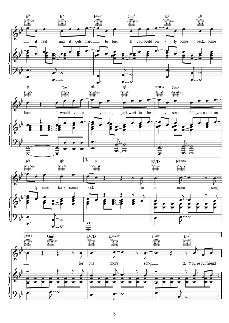 One More Song One More Song Piano, Vocal scores gallery preview page 3