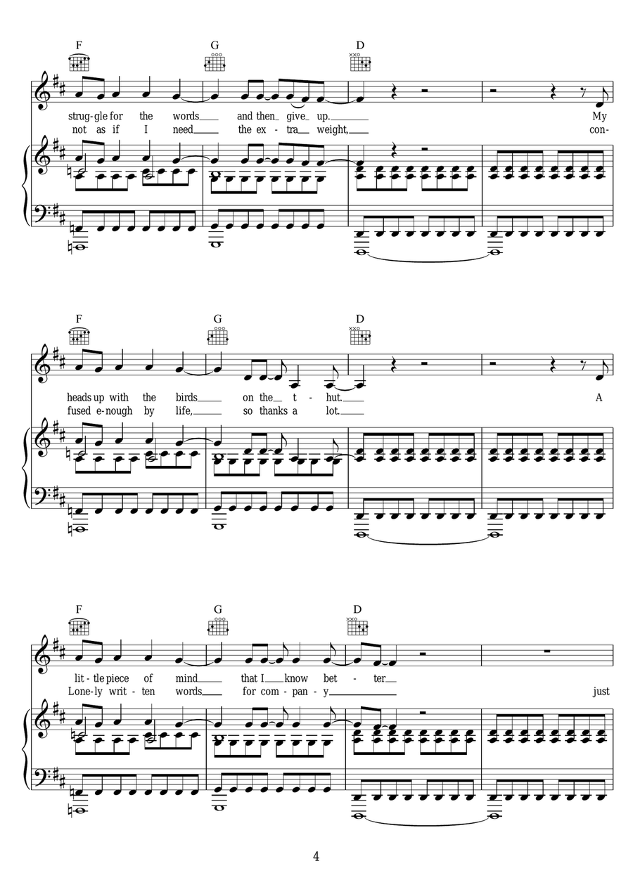 Spitting Games Spitting Games Piano, Vocal scores gallery preview page 4