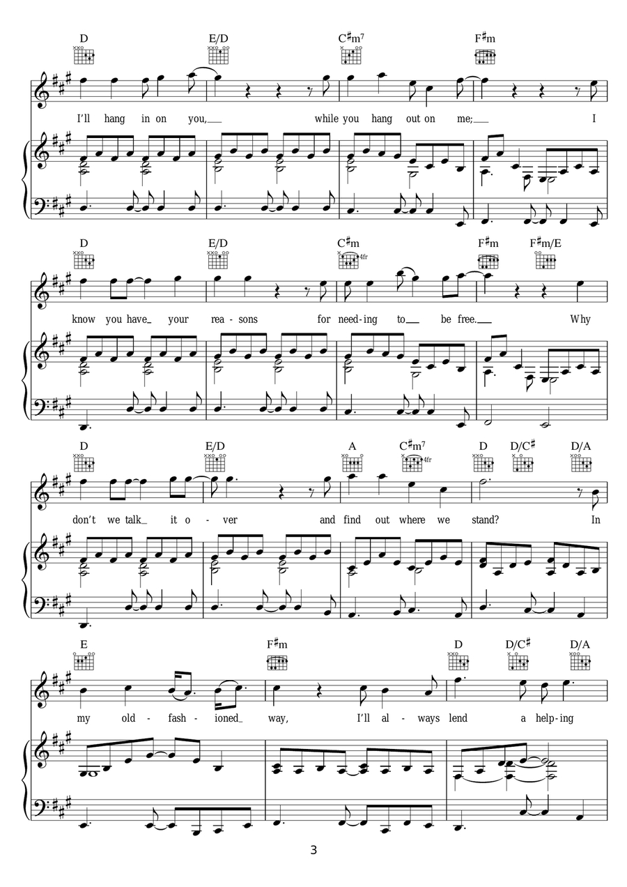 I Only Want My Love To Grow In You Piano, Vocal scores gallery preview page 3