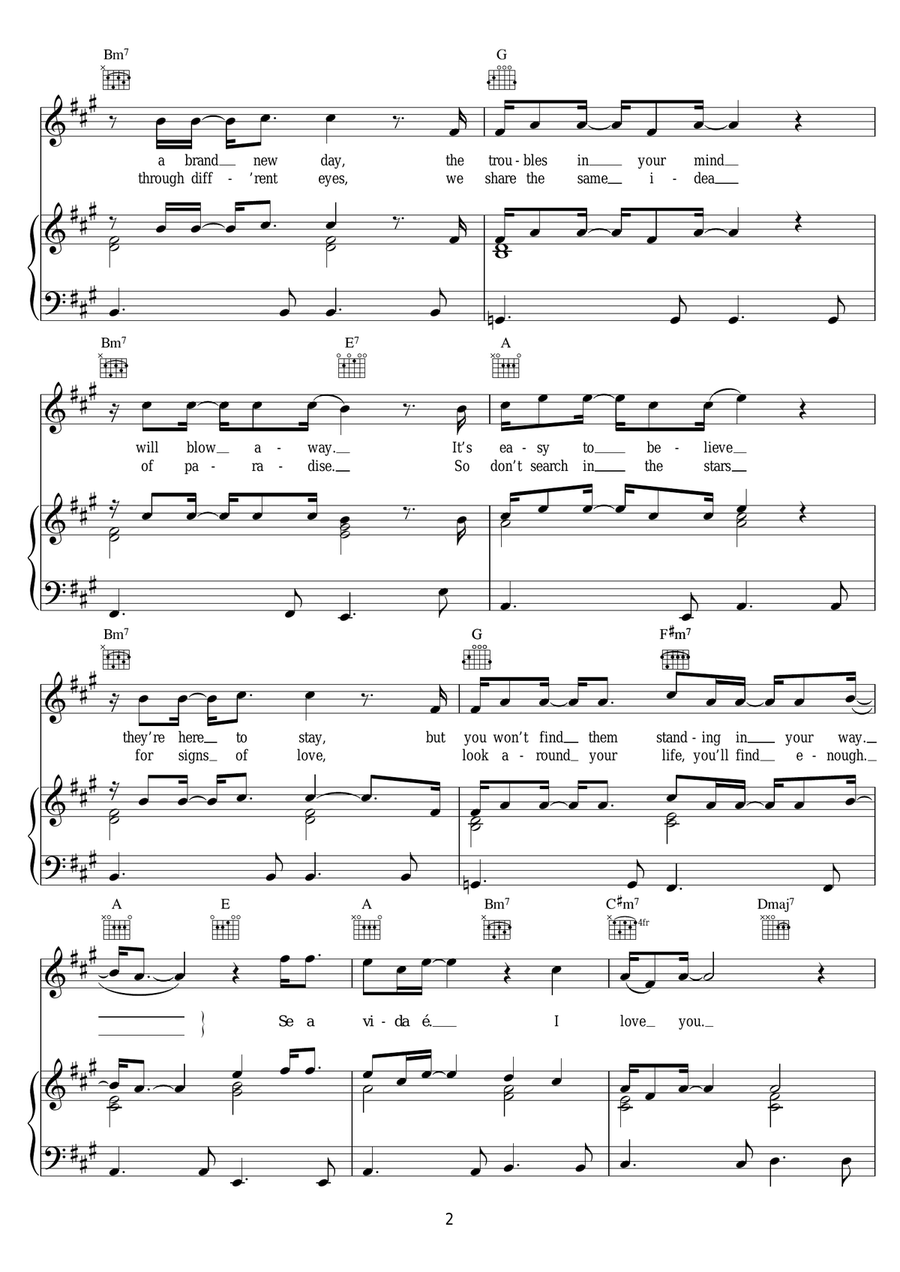 Se a vida e (That's The Way Life Is) Piano, Vocal scores gallery preview page 2