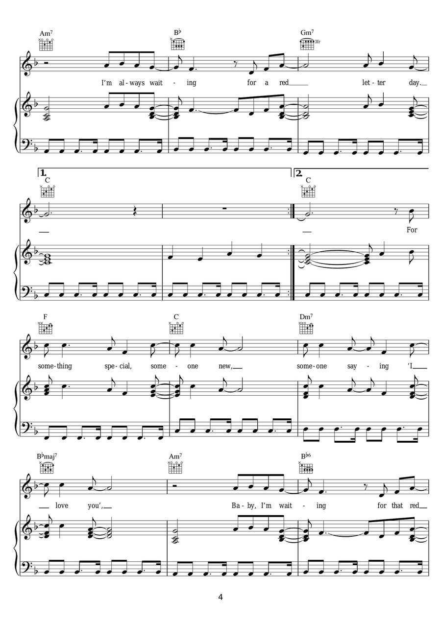 A Red Letter Day A Red Letter Day Piano, Vocal scores gallery preview page 4