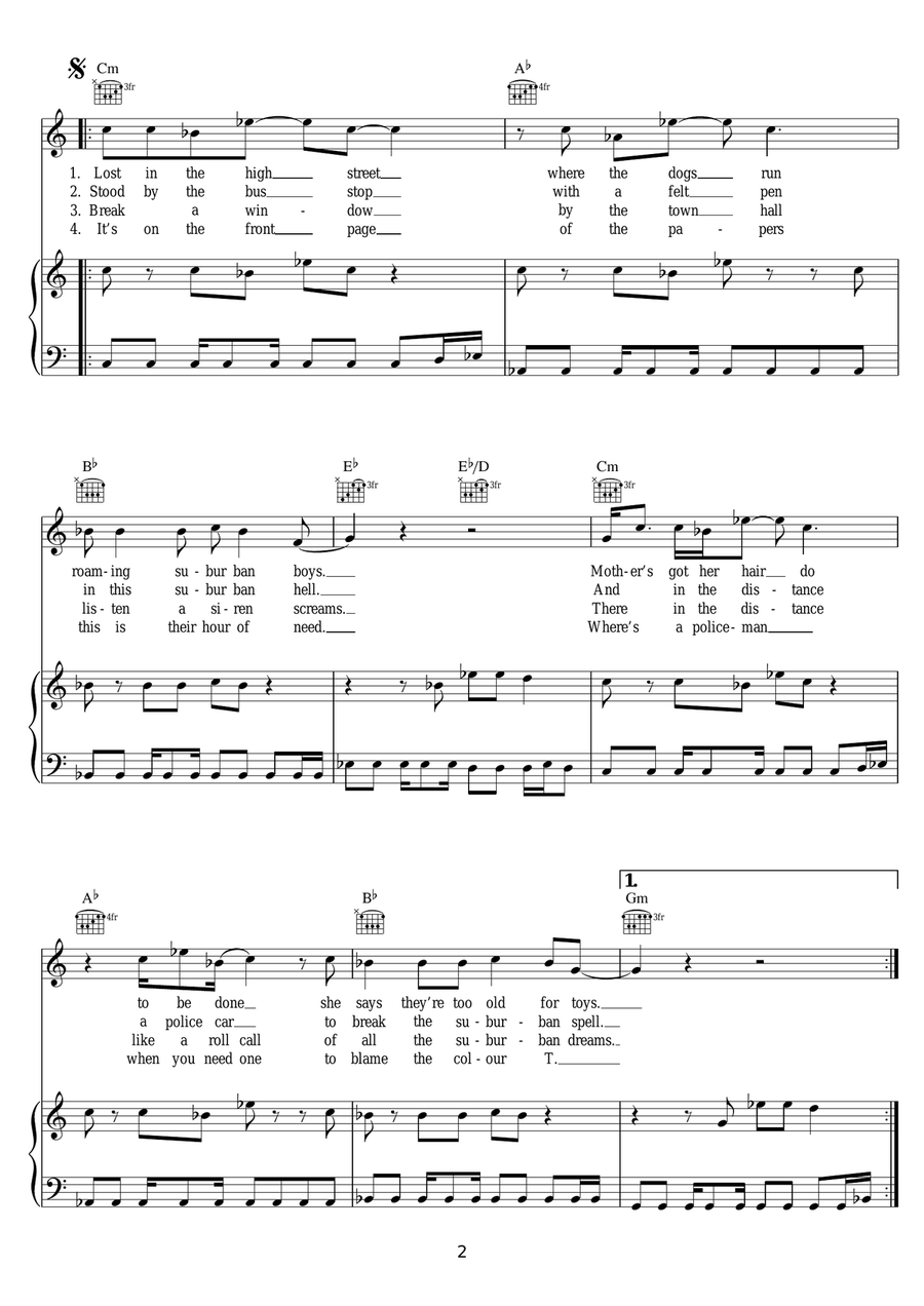 Suburbia Suburbia Piano, Vocal scores gallery preview page 2