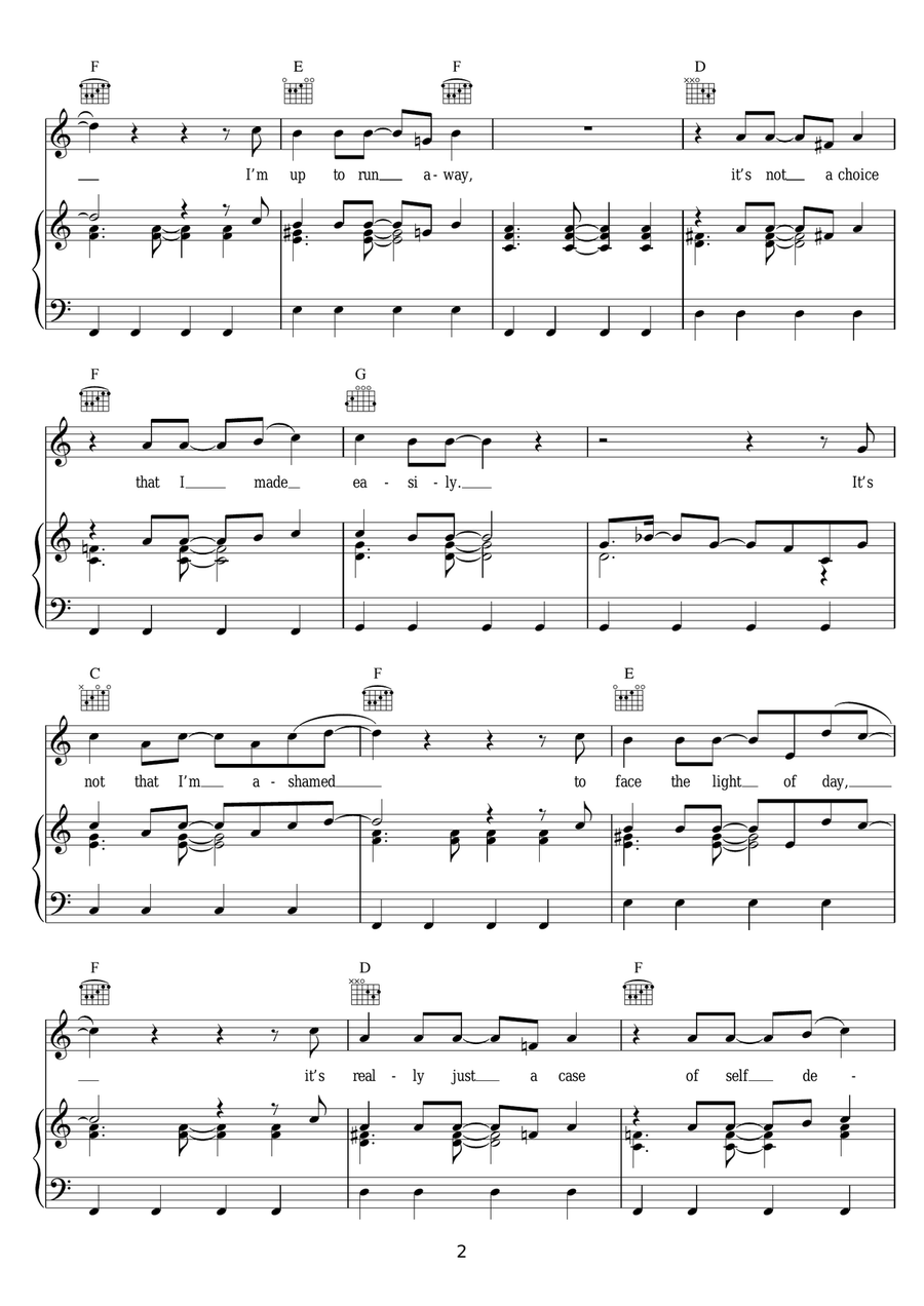 Run To The Sun Piano, Vocal scores gallery preview page 2