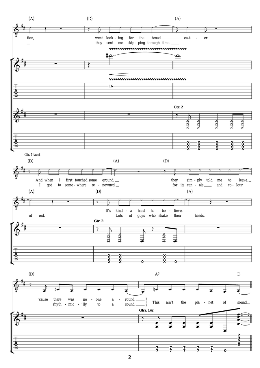 Planet Of Sound Planet Of Sound Guitar Tablature scores gallery preview page 2