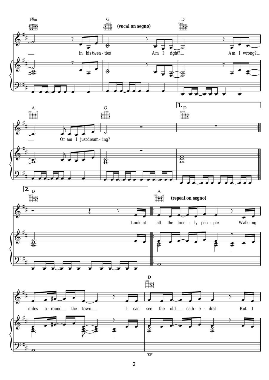 Am I Right Am I Right Piano, Vocal scores gallery preview page 2