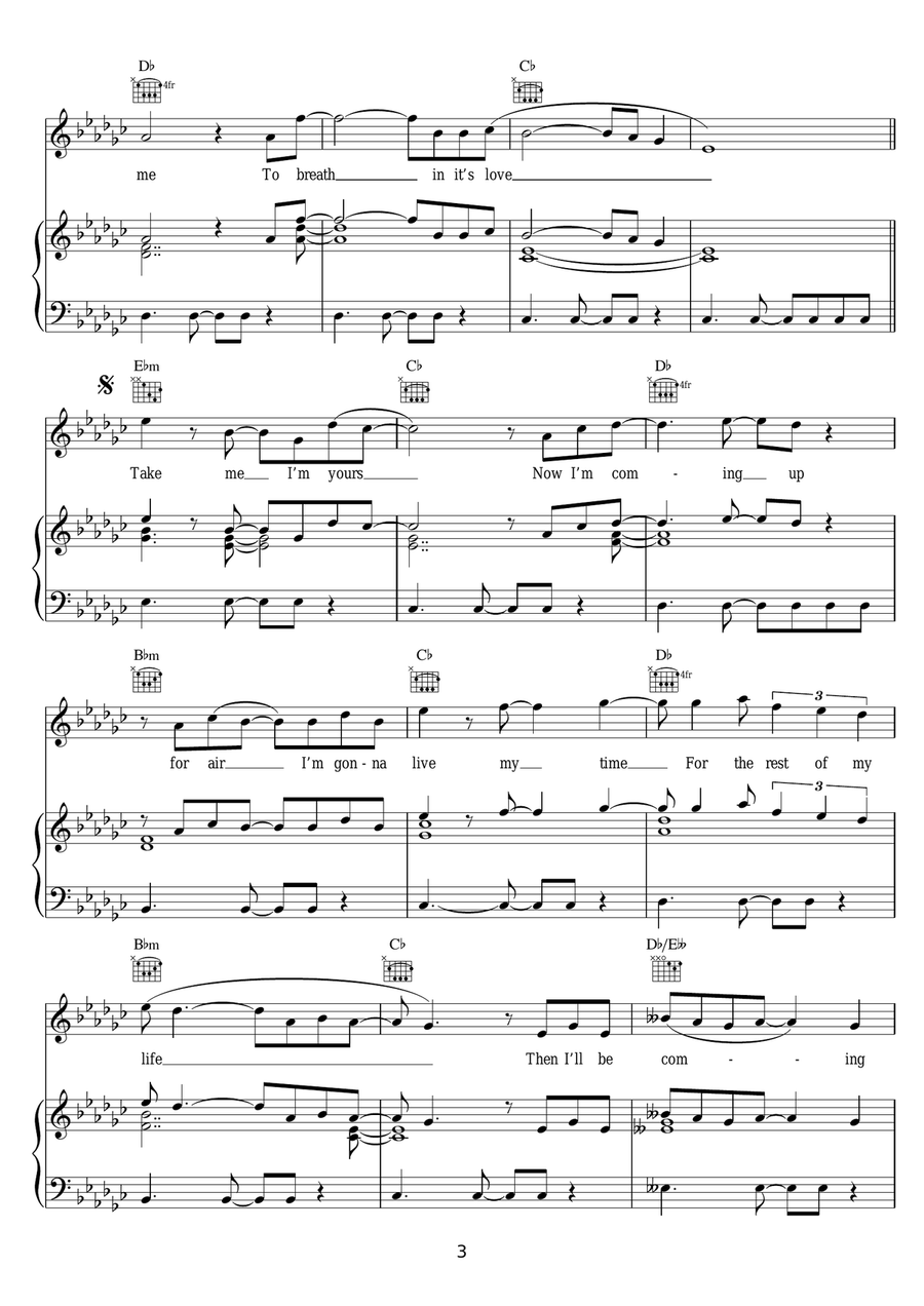 Breath Of Life Breath Of Life Piano, Vocal scores gallery preview page 3