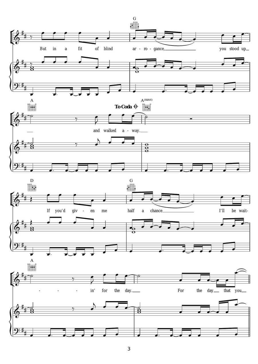 Waiting For The Day Waiting For The Day Piano, Vocal scores gallery preview page 3