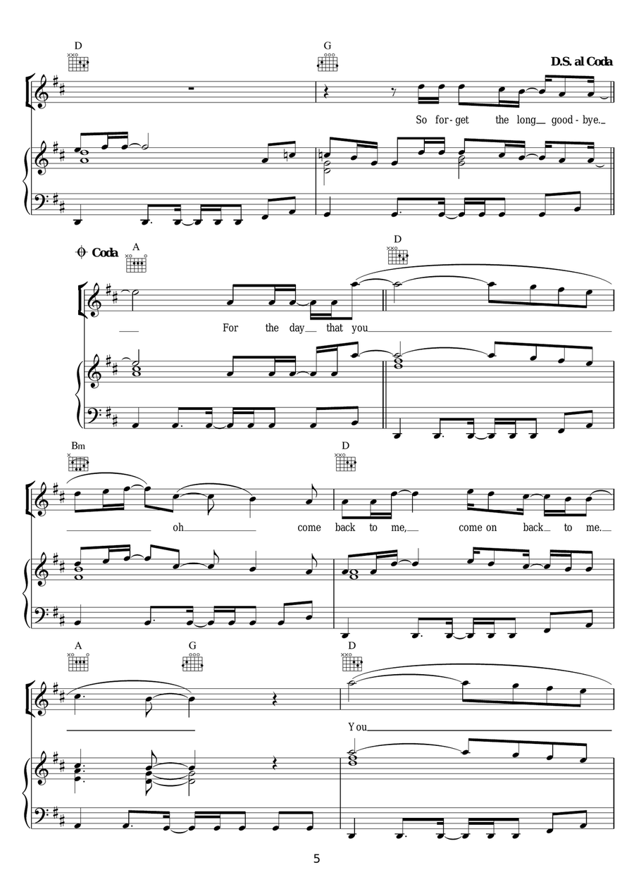 Waiting For The Day Waiting For The Day Piano, Vocal scores gallery preview page 5