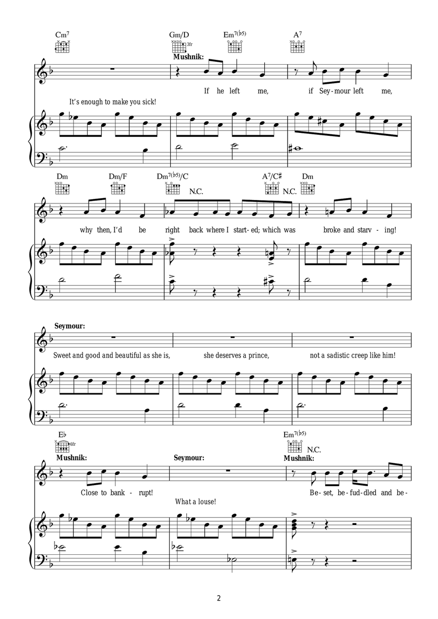 Mushnik And Son Mushnik And Son Piano, Vocal scores gallery preview page 2