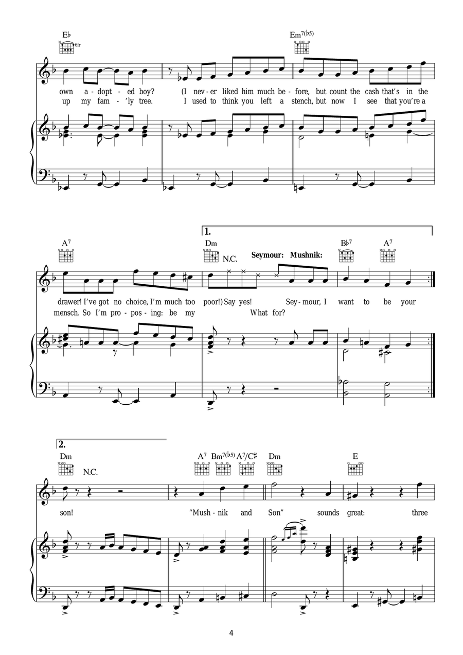 Mushnik And Son Mushnik And Son Piano, Vocal scores gallery preview page 4