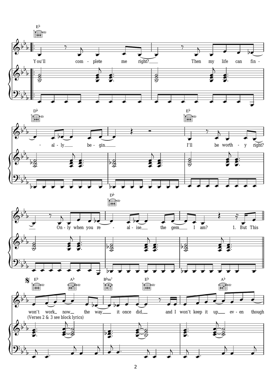 Precious Illusions Precious Illusions Piano, Vocal scores gallery preview page 2
