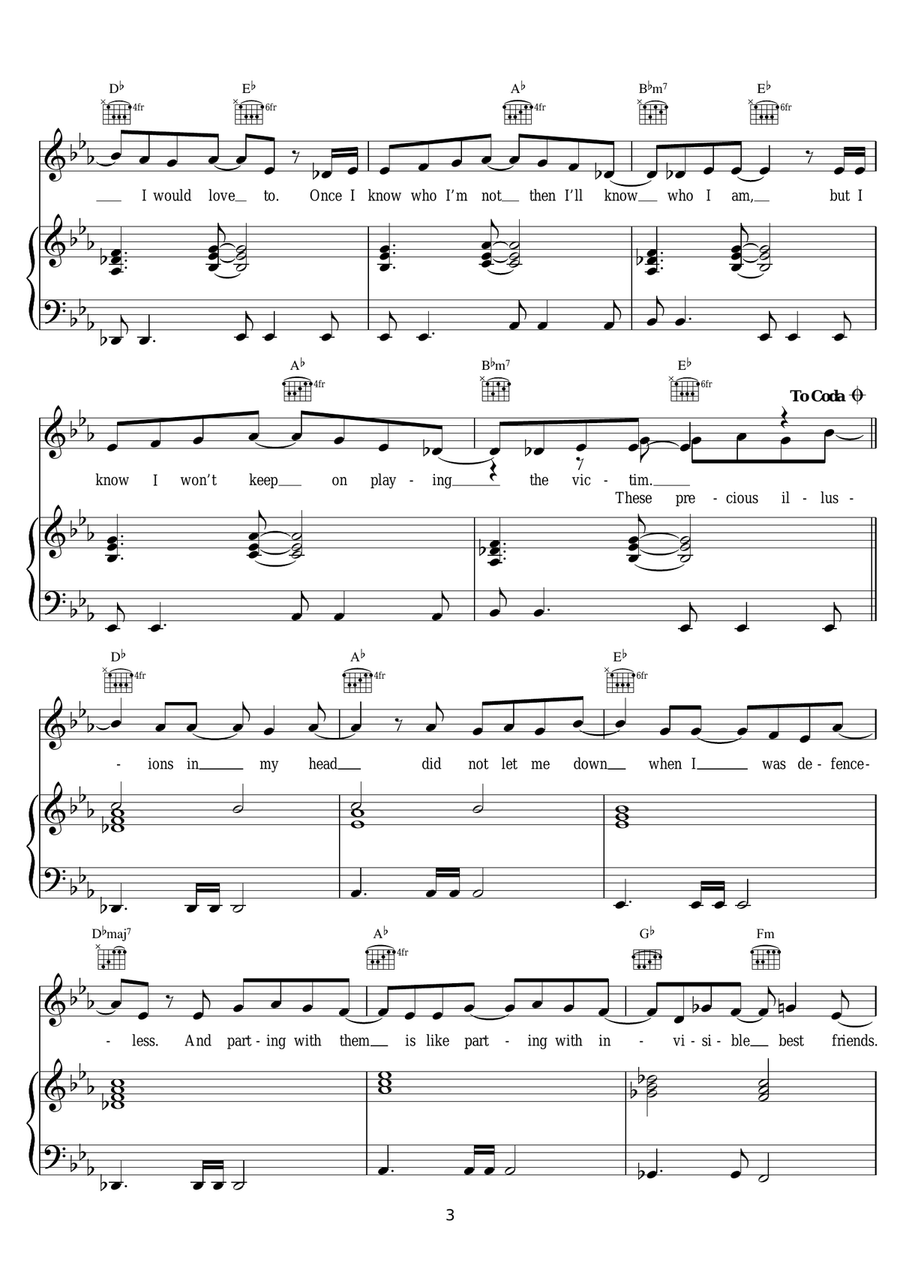 Precious Illusions Precious Illusions Piano, Vocal scores gallery preview page 3