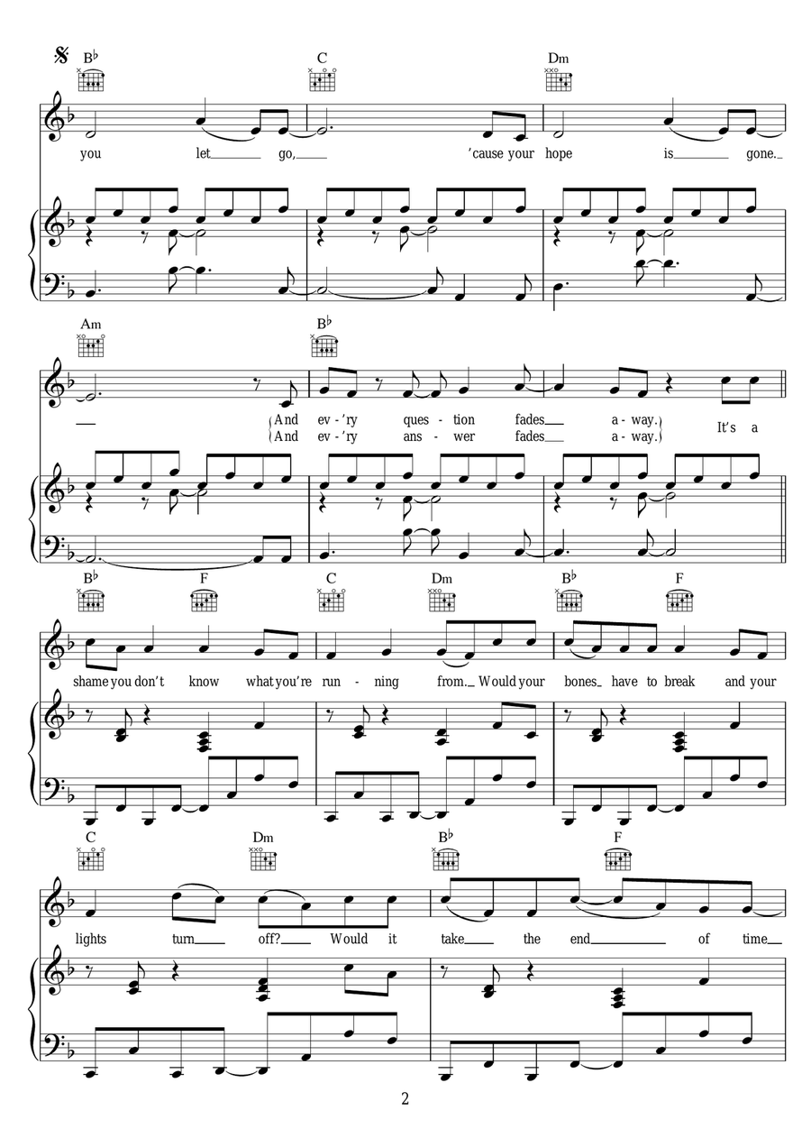 Your Biggest Mistake Your Biggest Mistake Piano, Vocal scores gallery preview page 2