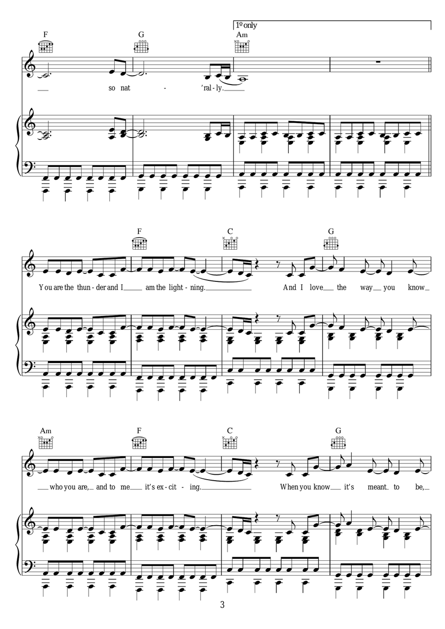 Naturally Naturally Piano, Vocal scores gallery preview page 3
