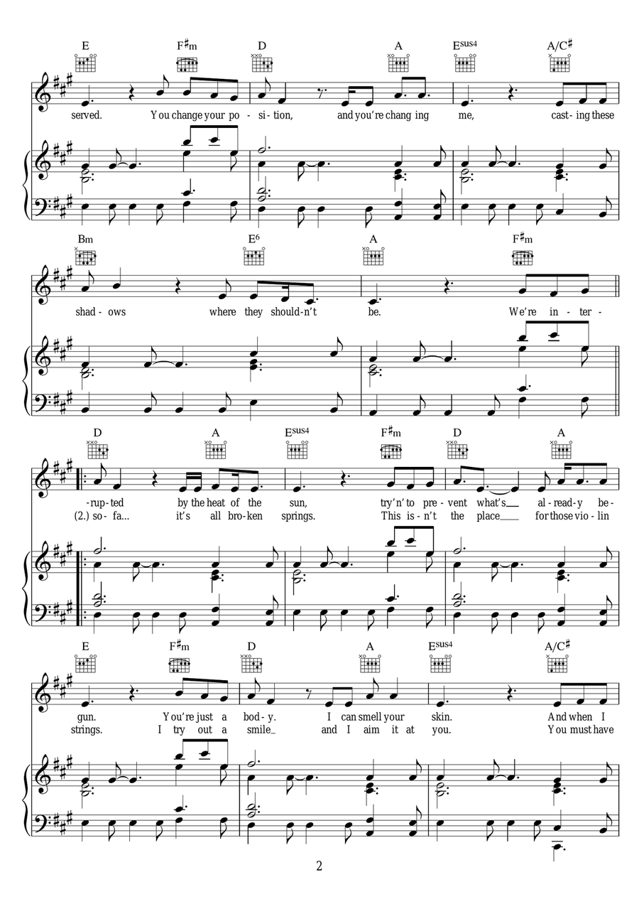 The Writer The Writer Piano, Vocal scores gallery preview page 2