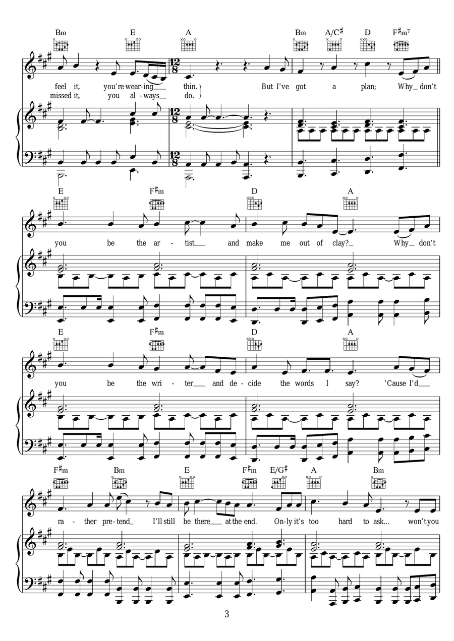 The Writer The Writer Piano, Vocal scores gallery preview page 3