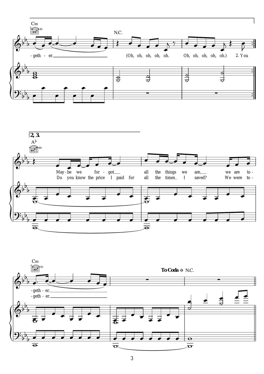 Every Time You Go Every Time You Go Piano, Vocal scores gallery preview page 3