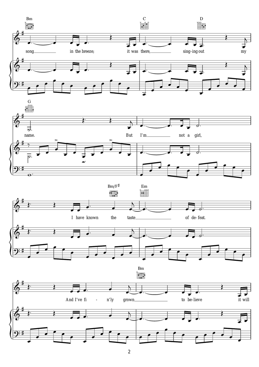 Who I Was Born To Be Who I Was Born To Be Piano, Vocal scores gallery preview page 2