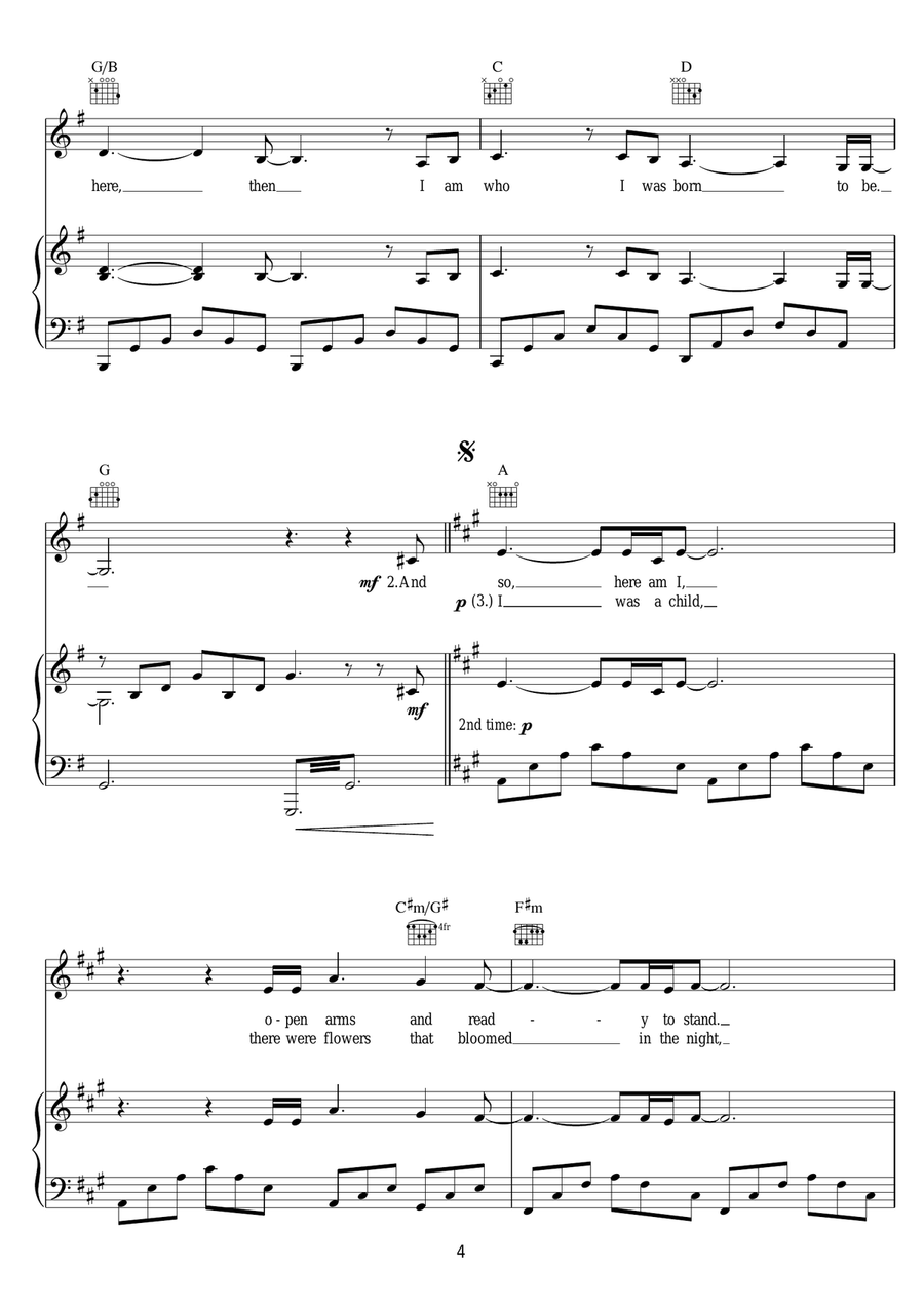 Who I Was Born To Be Who I Was Born To Be Piano, Vocal scores gallery preview page 4