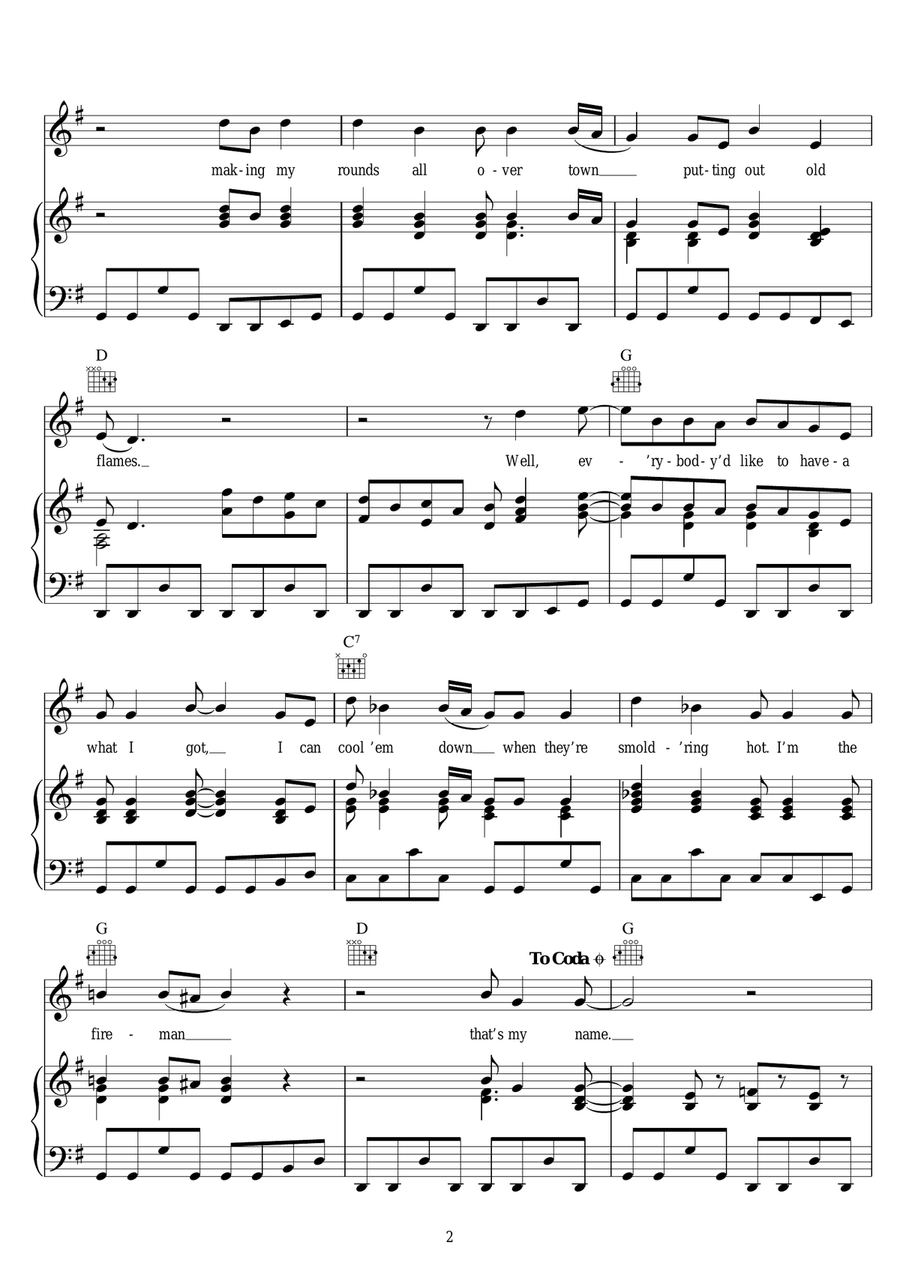 The Fireman The Fireman Piano, Vocal scores gallery preview page 2