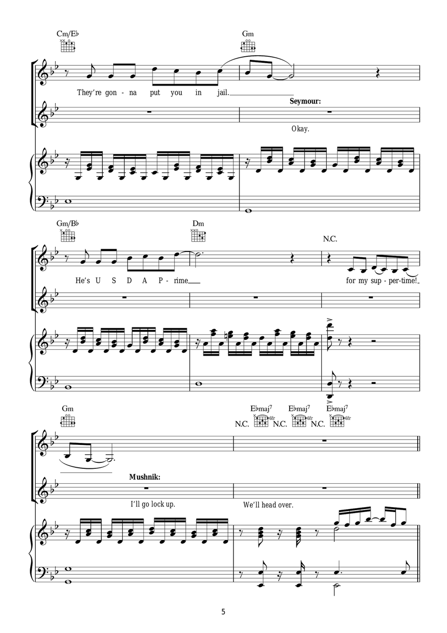 Suppertime (from Little Shop of Horrors) Piano, Vocal scores gallery preview page 5