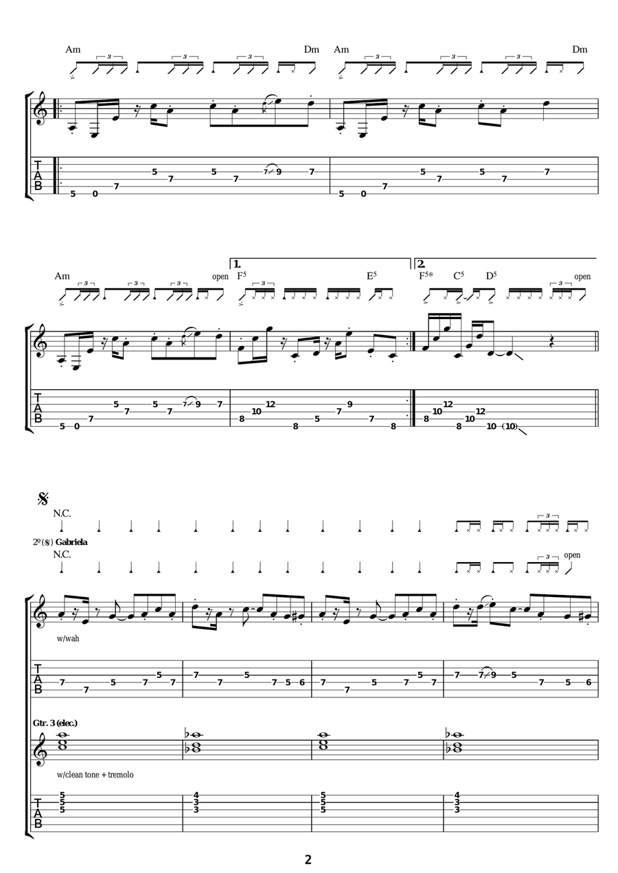 Santo Domingo Santo Domingo Electric Guitar scores gallery preview page 2