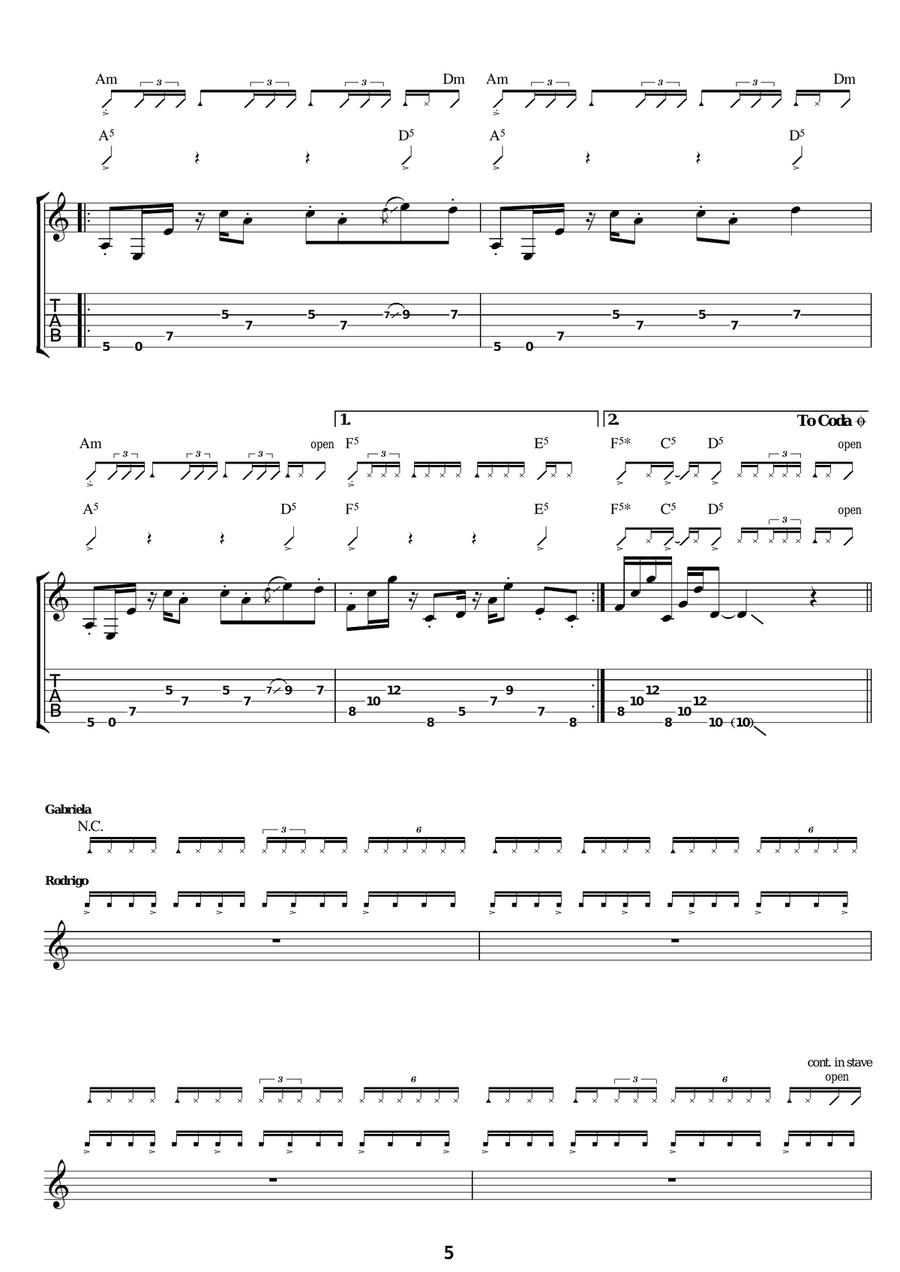 Santo Domingo Santo Domingo Electric Guitar scores gallery preview page 5