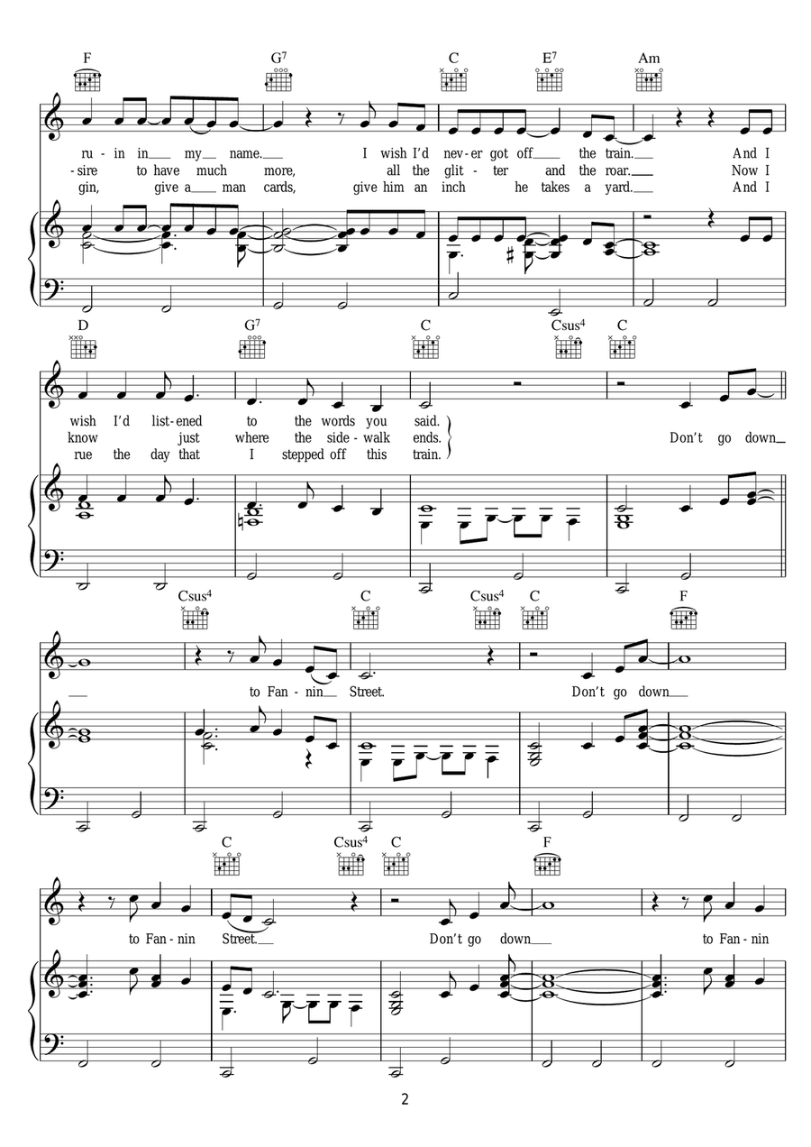 Fannin Street Fannin Street Piano, Vocal scores gallery preview page 2