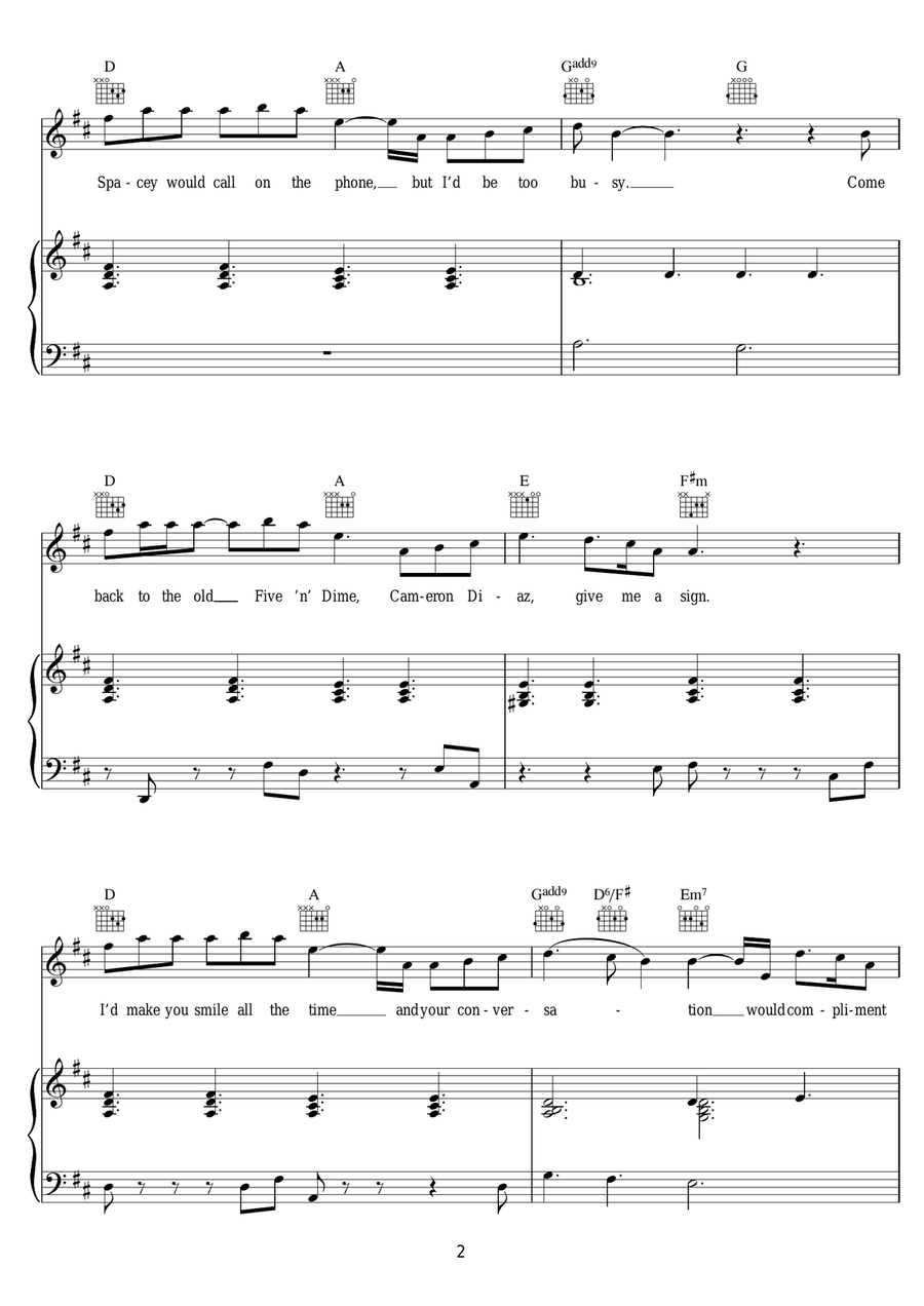 I Will Talk And Hollywood Will Listen Piano, Vocal scores gallery preview page 2