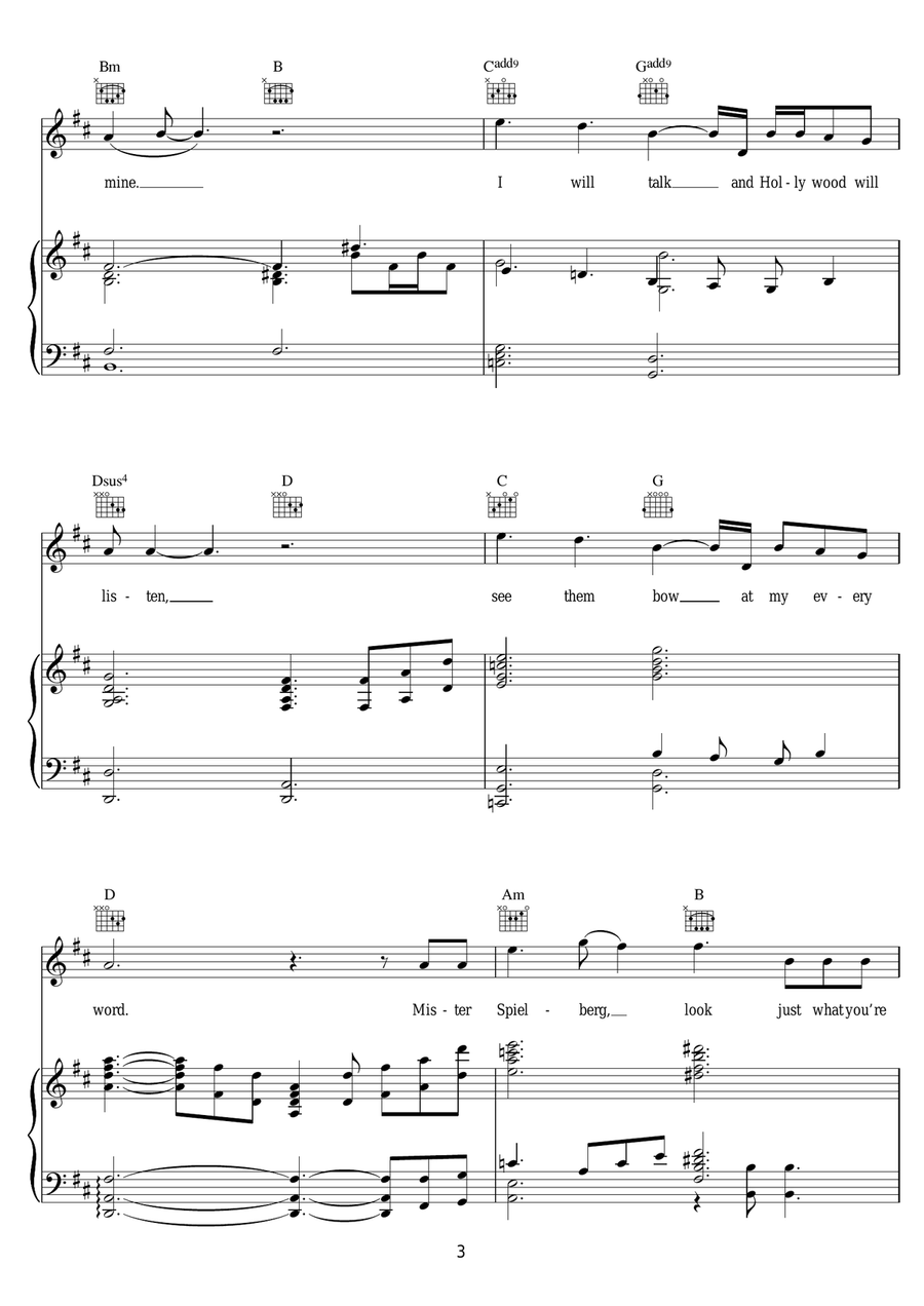 I Will Talk And Hollywood Will Listen Piano, Vocal scores gallery preview page 3