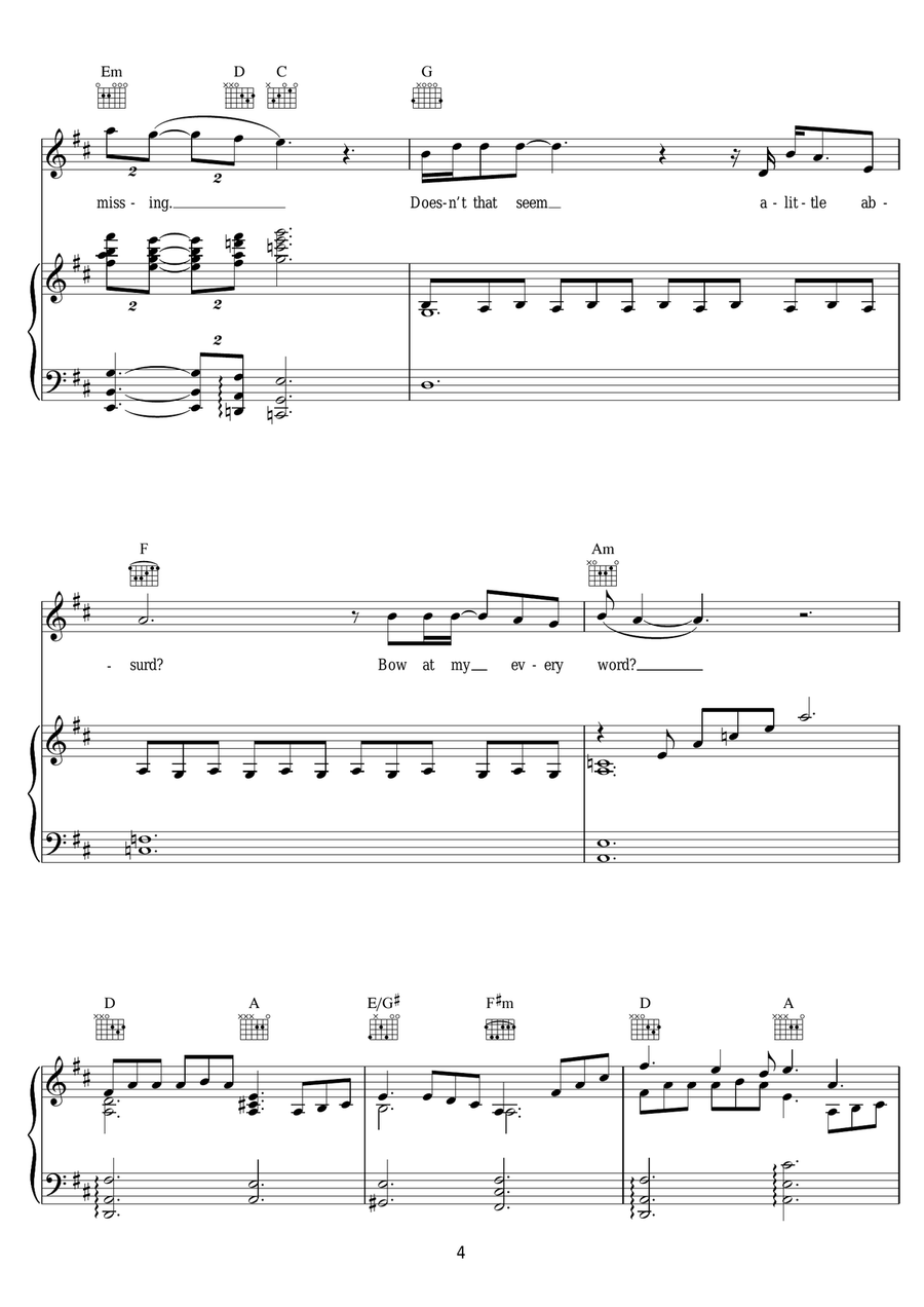 I Will Talk And Hollywood Will Listen Piano, Vocal scores gallery preview page 4