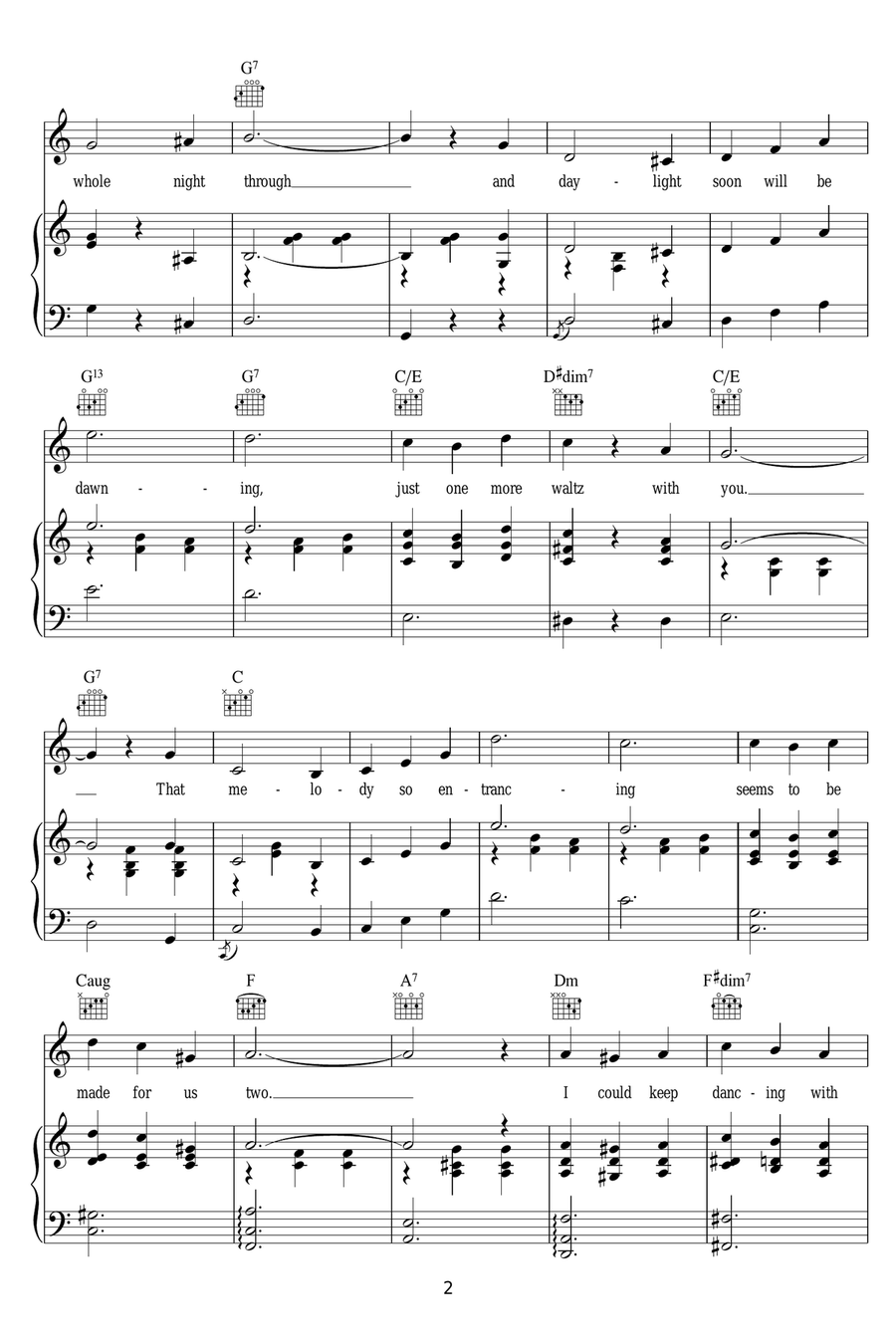 Three O'Clock In The Morning Piano, Vocal scores gallery preview page 2