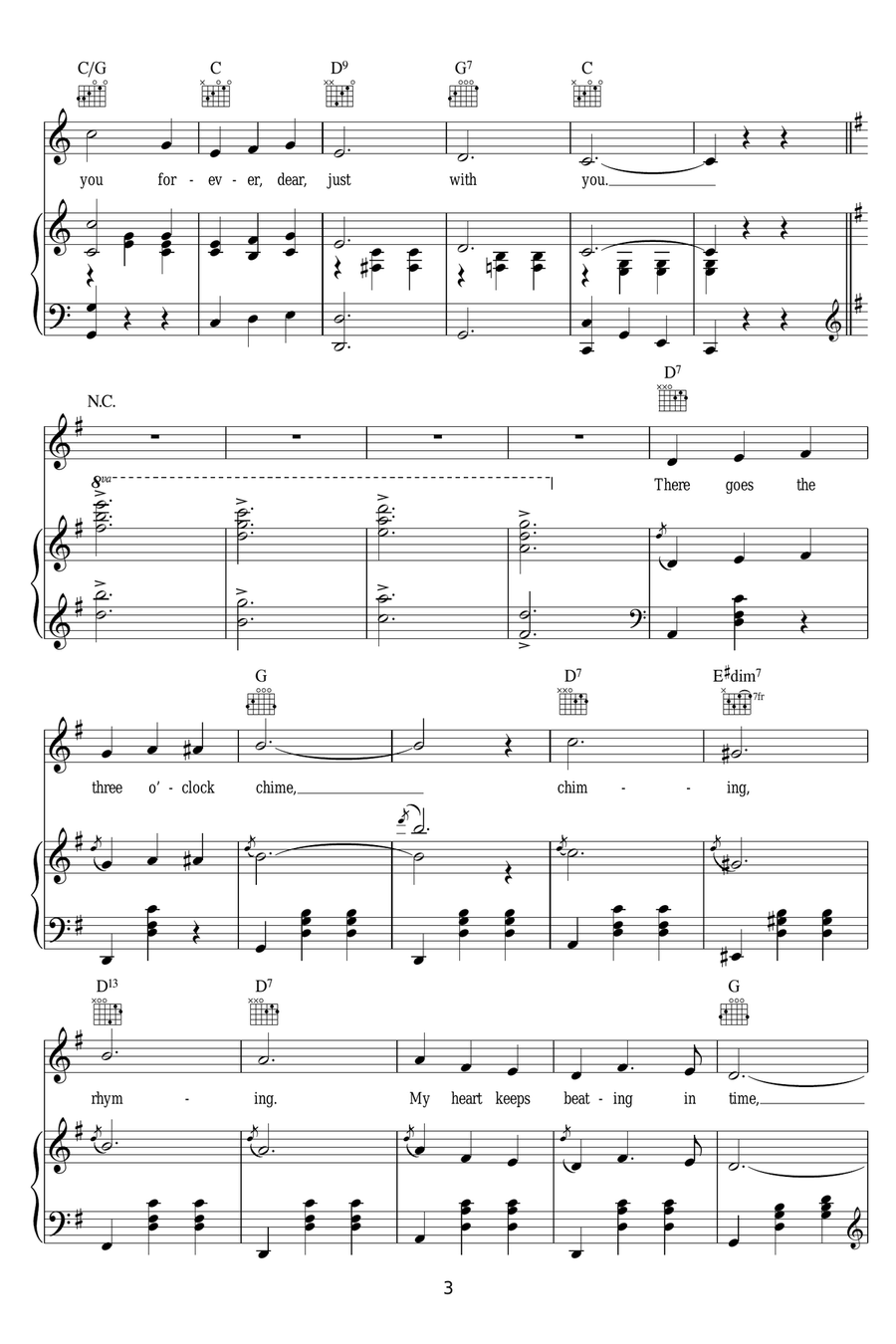 Three O'Clock In The Morning Piano, Vocal scores gallery preview page 3