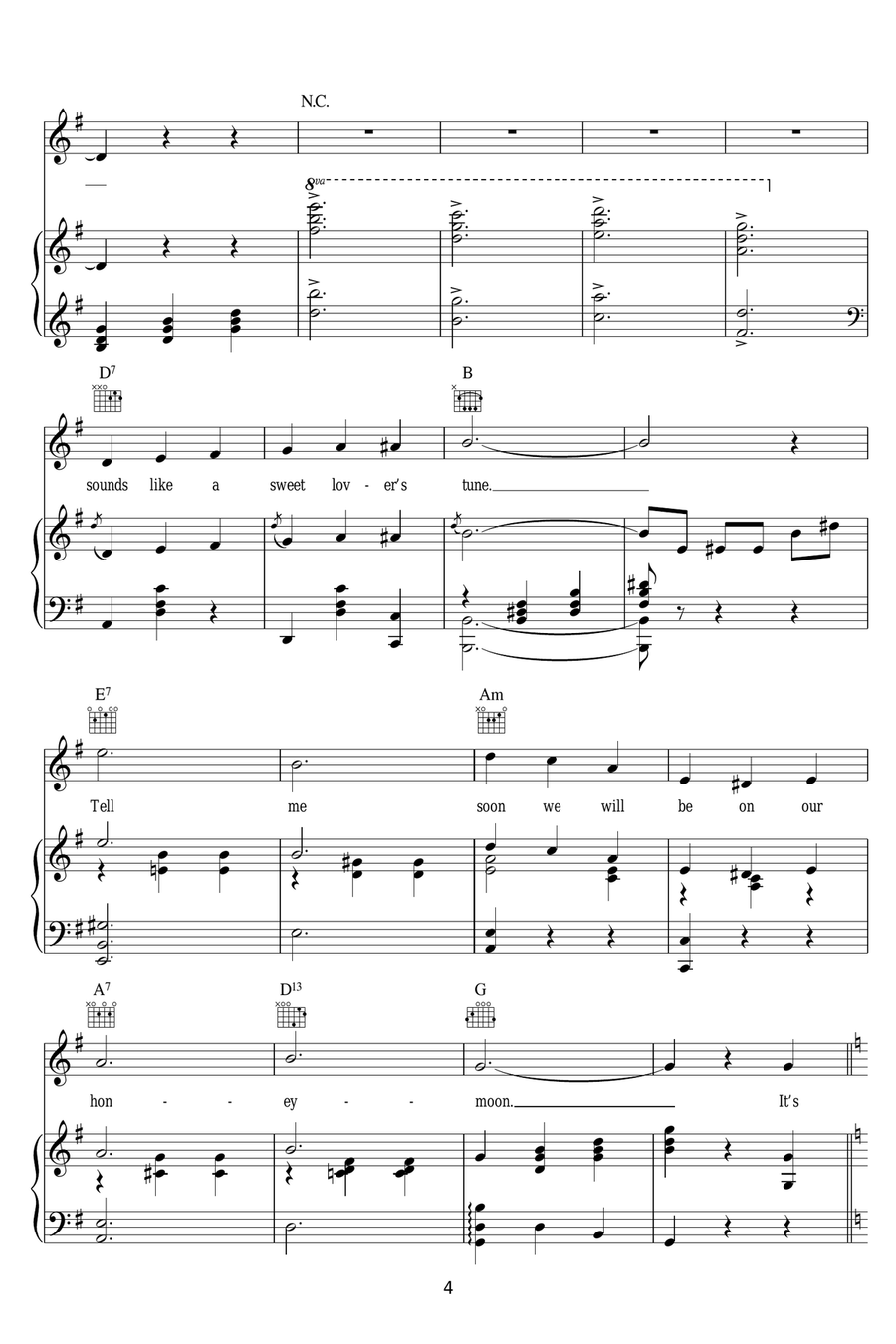 Three O'Clock In The Morning Piano, Vocal scores gallery preview page 4