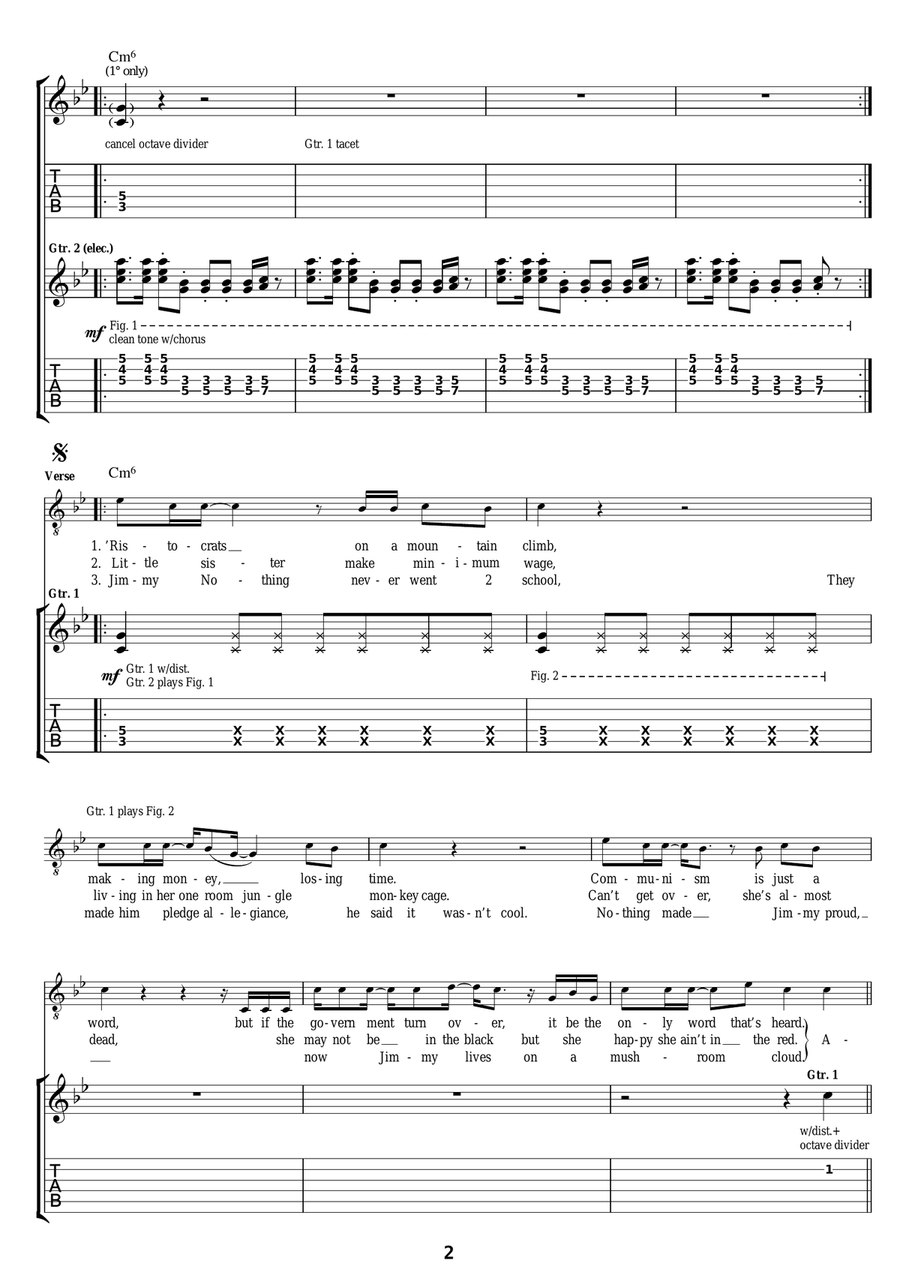 America America Electric Guitar scores gallery preview page 2