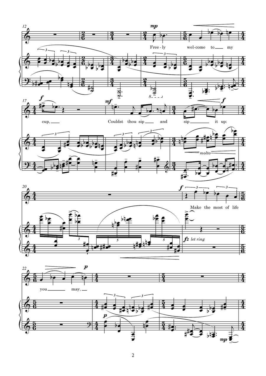A curious thirsty fly (for tenor and piano) Piano, Vocal scores gallery preview page 2