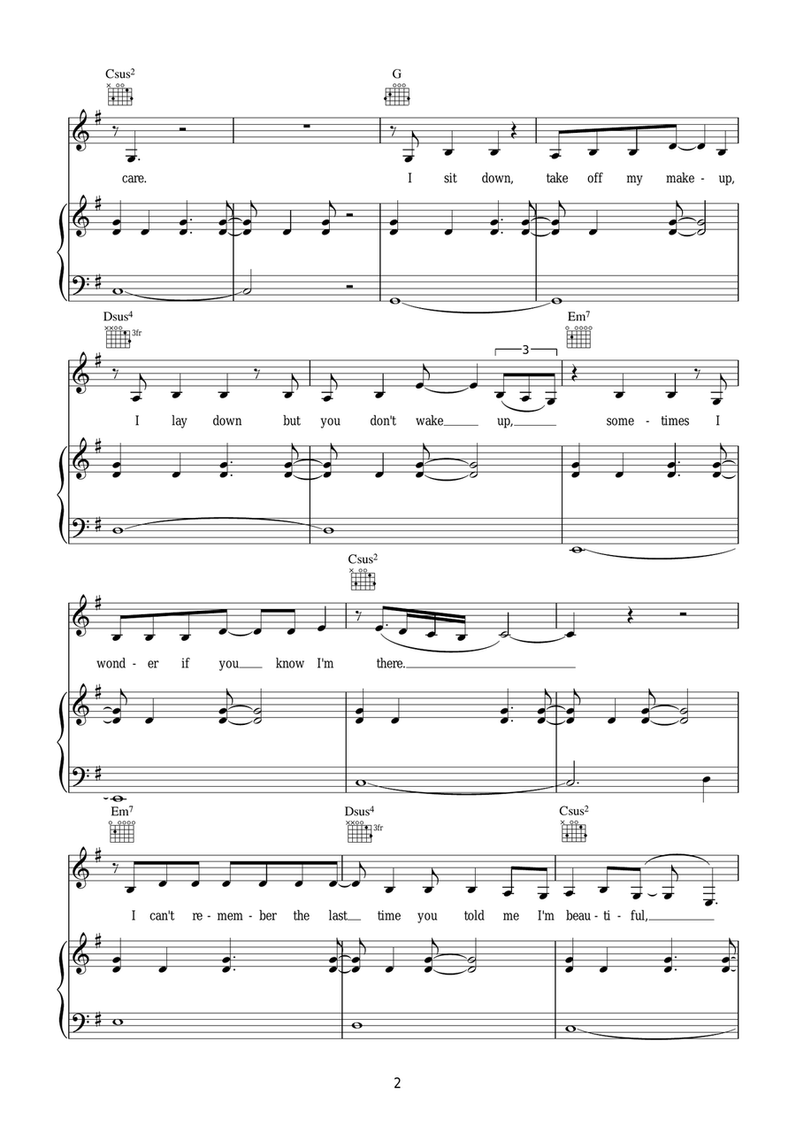 Woman Woman Piano, Vocal scores gallery preview page 2