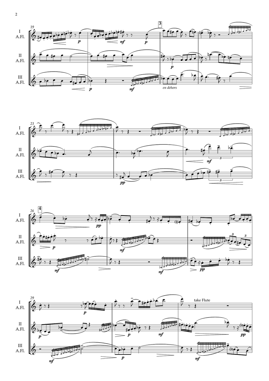 Taking Turns for Flute Trio (full score) Flute Trio scores gallery preview page 2