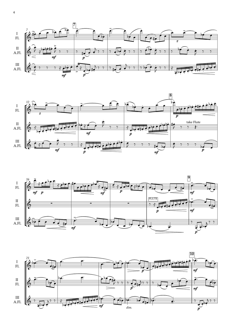 Taking Turns for Flute Trio (full score) Flute Trio scores gallery preview page 4