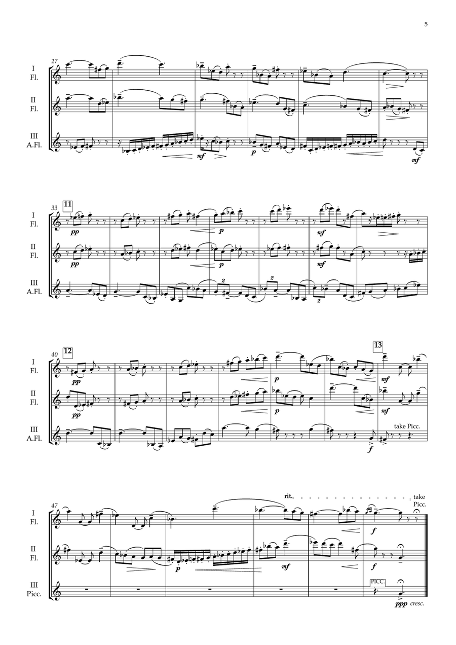 Taking Turns for Flute Trio (full score) Flute Trio scores gallery preview page 5
