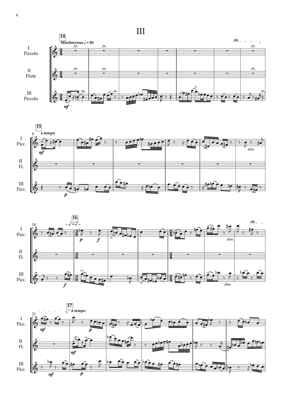 Taking Turns for Flute Trio (full score) Flute Trio scores gallery preview page 6