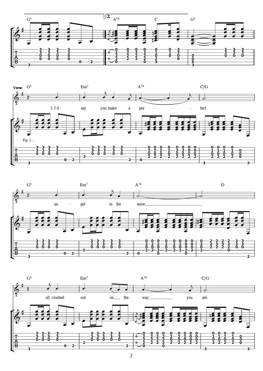 Angel In The Snow Angel In The Snow Guitar Tablature scores gallery preview page 2
