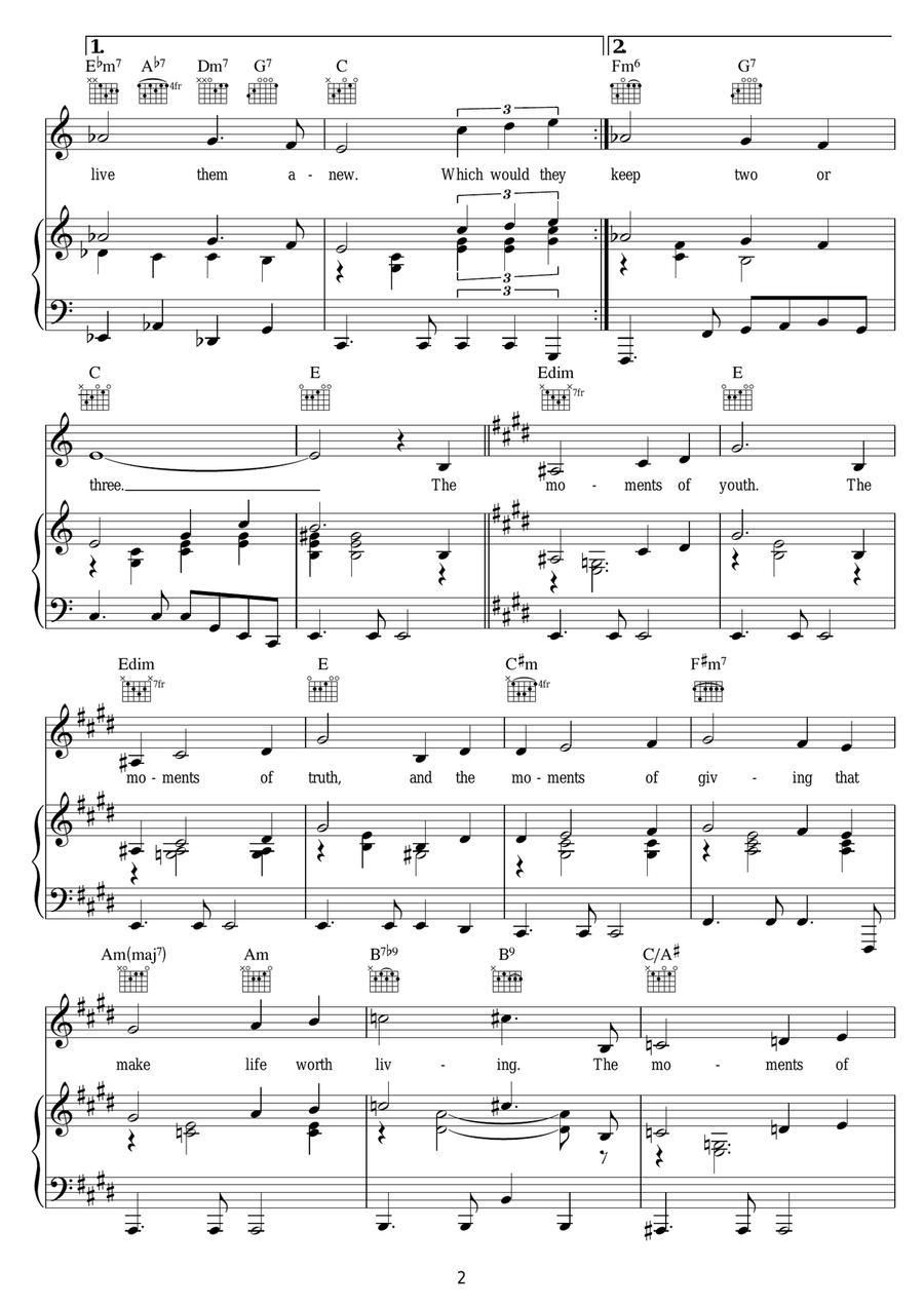 Precious Moments Precious Moments Piano, Vocal scores gallery preview page 2