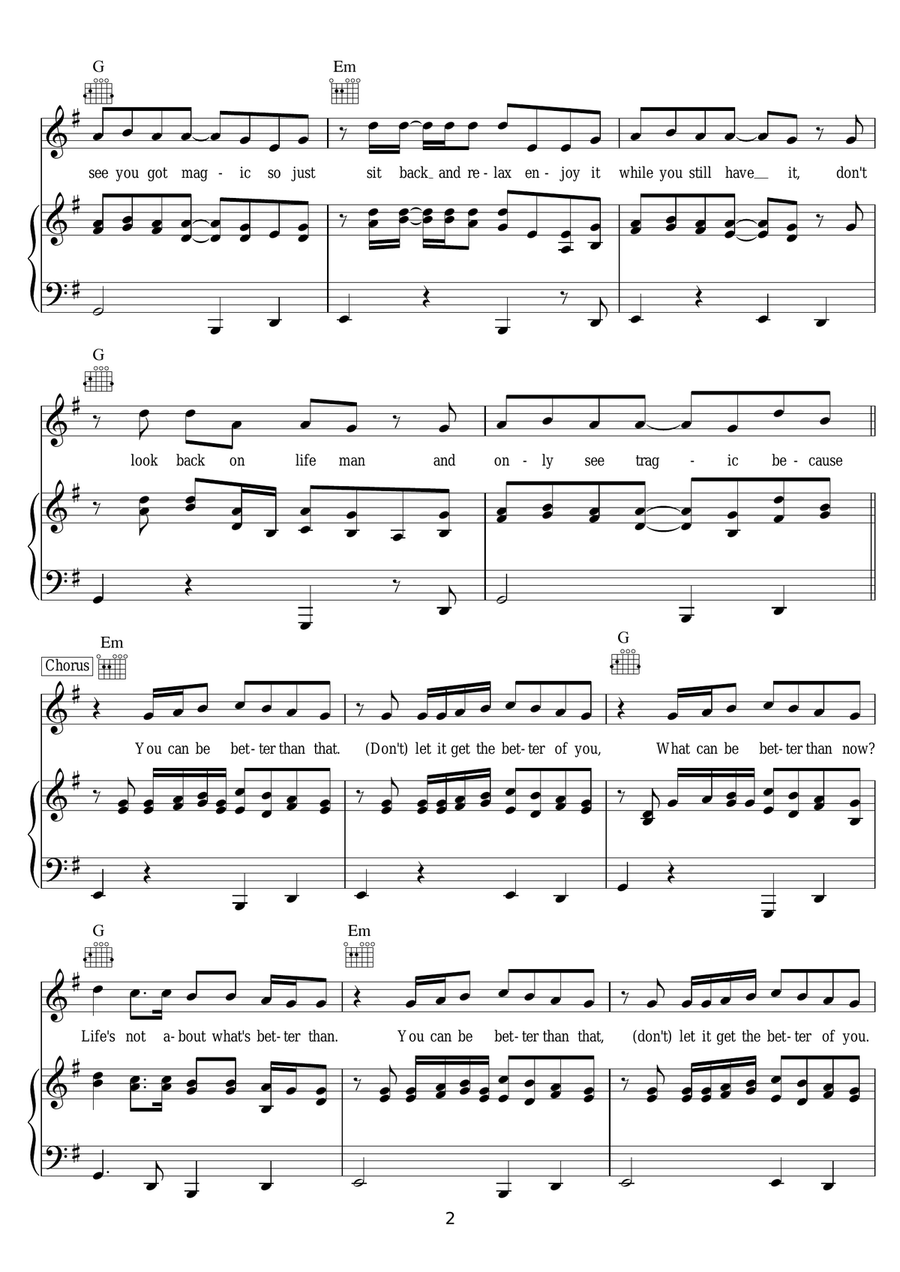 Better Than Better Than Piano, Vocal scores gallery preview page 2