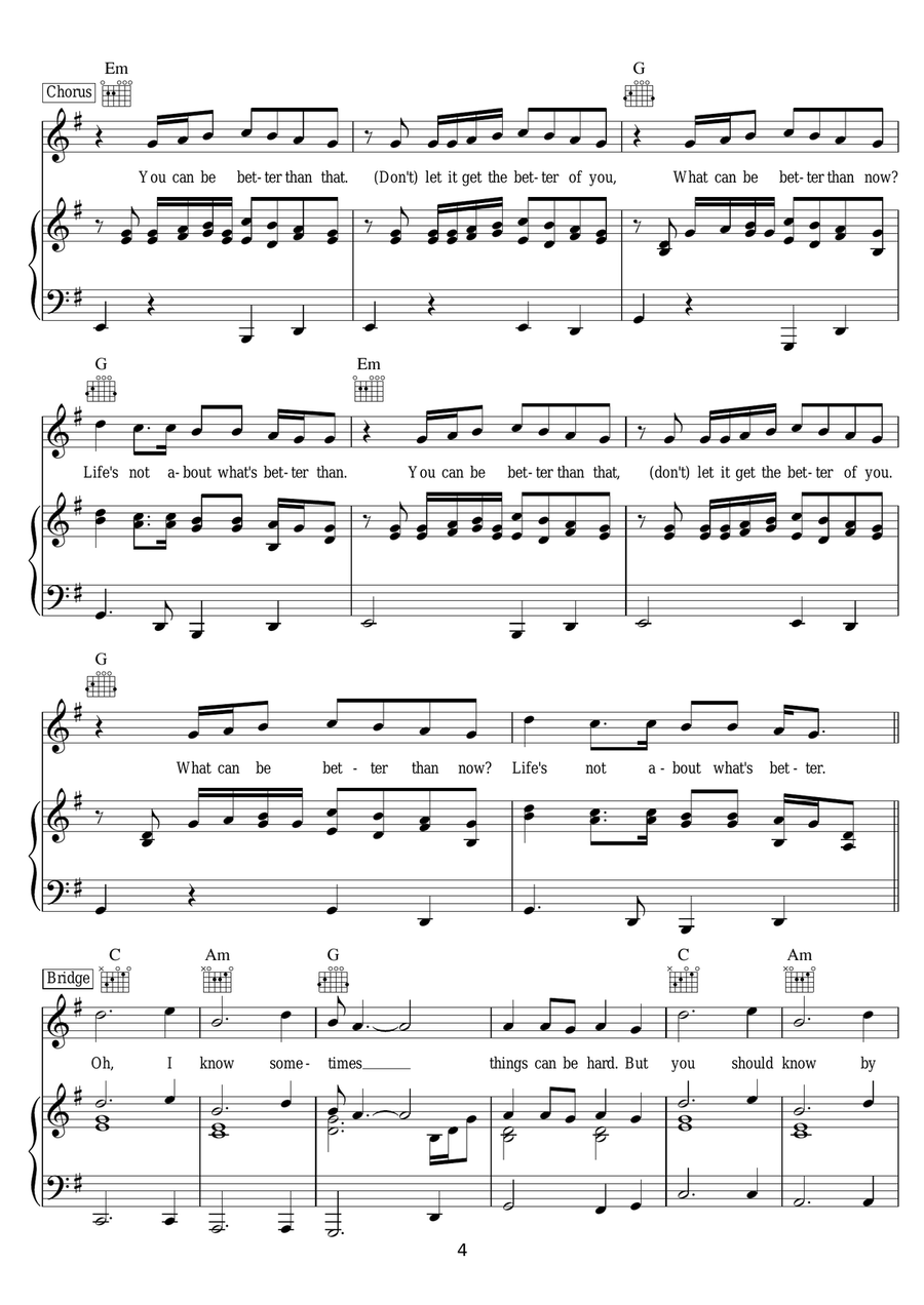 Better Than Better Than Piano, Vocal scores gallery preview page 4