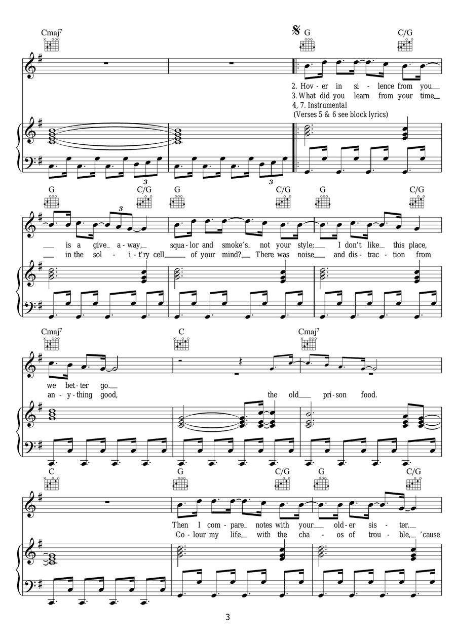 The Boy With The Arab Strap Piano, Vocal scores gallery preview page 3