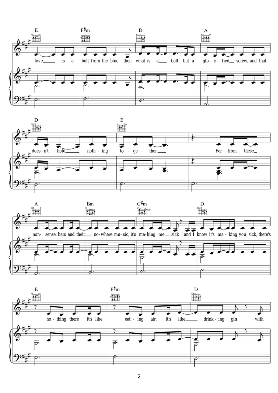 One Crowded Hour One Crowded Hour Piano, Vocal scores gallery preview page 2