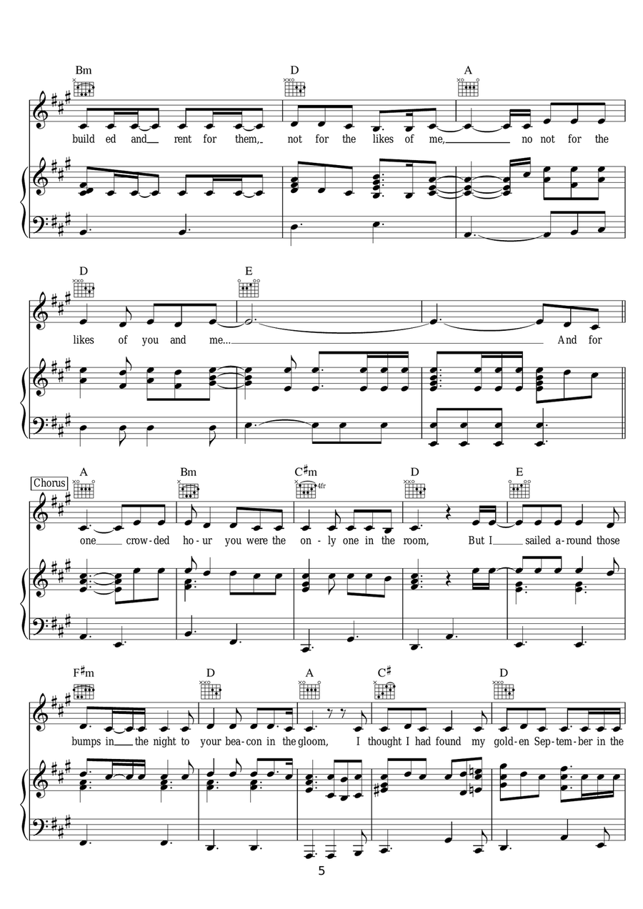 One Crowded Hour One Crowded Hour Piano, Vocal scores gallery preview page 5