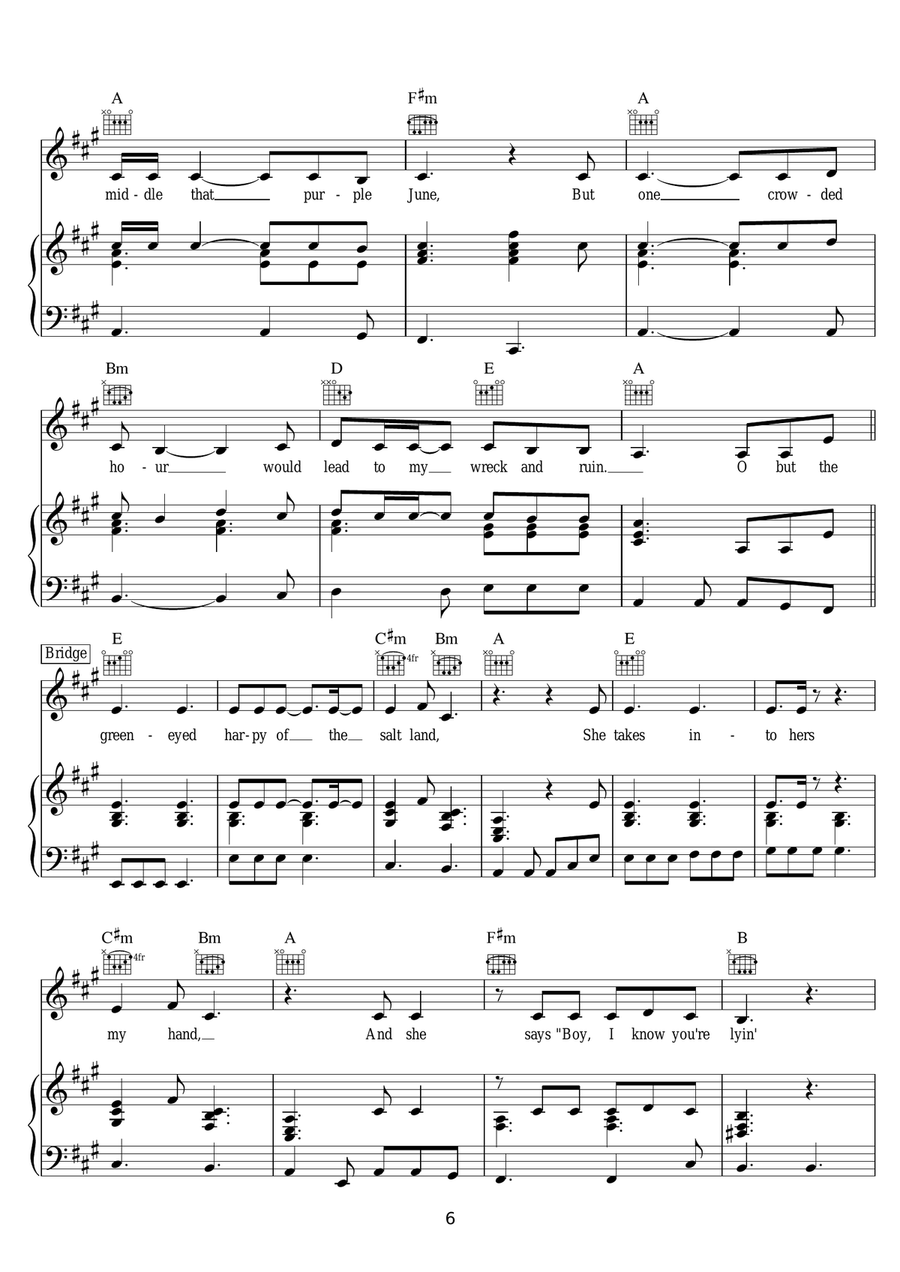 One Crowded Hour One Crowded Hour Piano, Vocal scores gallery preview page 6