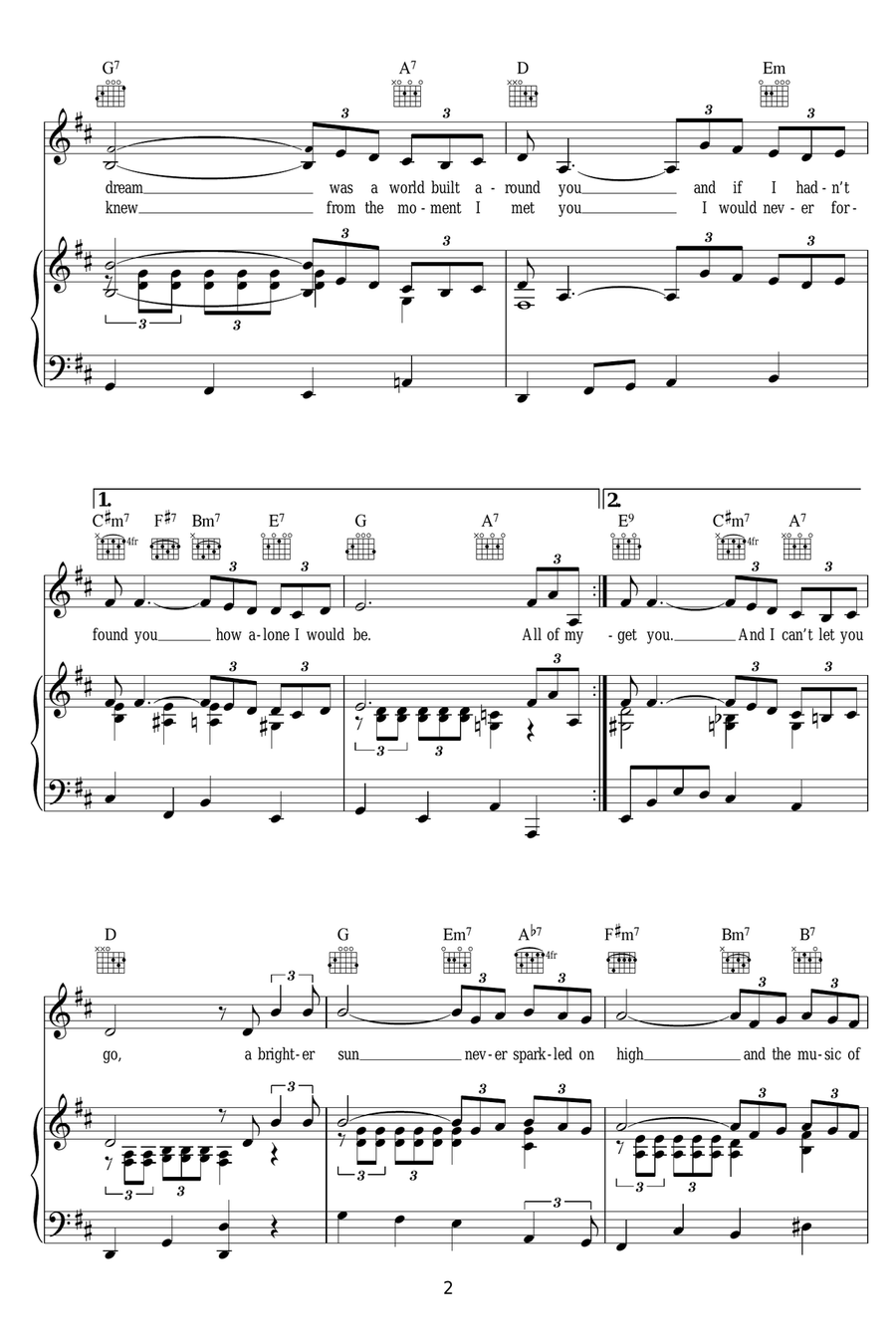 All Of My Life All Of My Life Piano, Vocal scores gallery preview page 2
